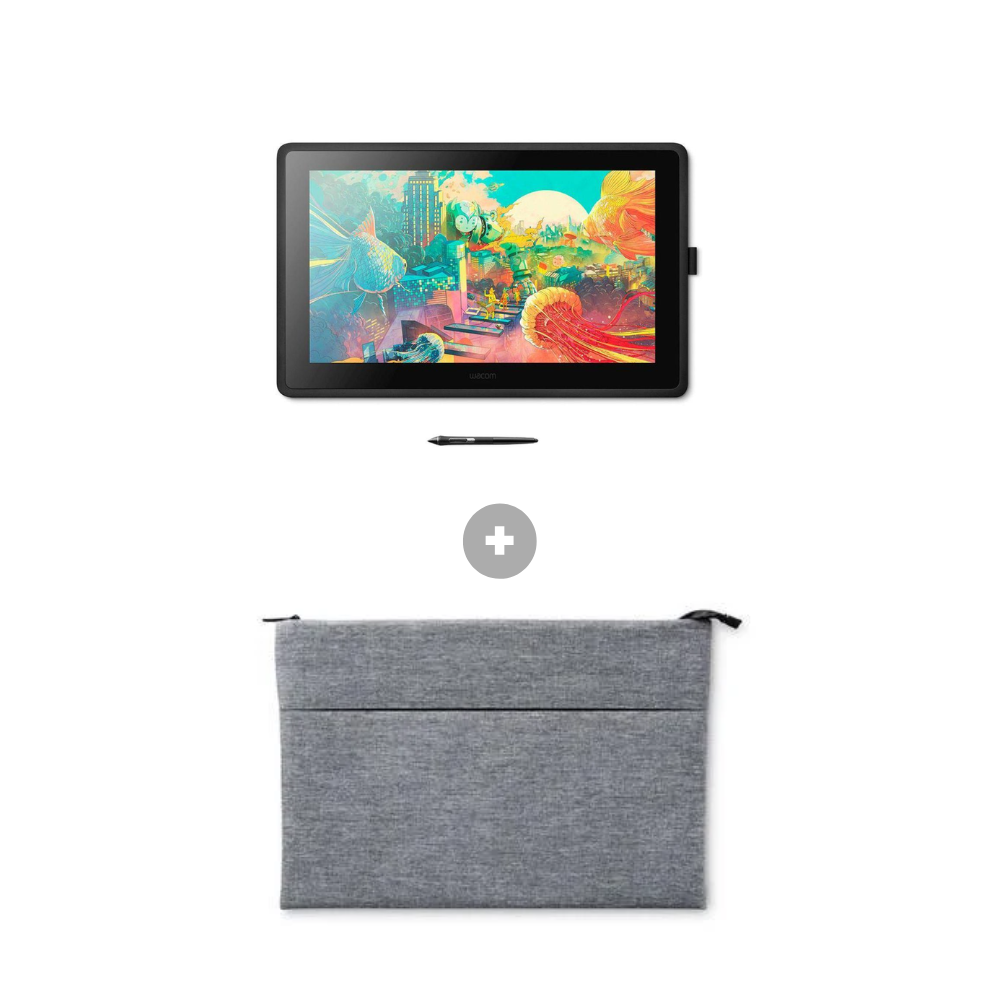 Kit Display Interativo Wacom Cintiq 22 + Capa Flexível Wacom Soft Case  Grande - Wacom