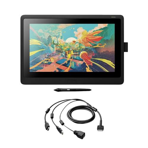 Kit Display Interativo Wacom Cintiq 16''  + Cabo 3 em 1 P/ Display Cintiq 16