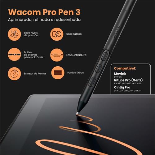 Display Interativo Wacom Cintiq Pro 27 Caneta e Touch